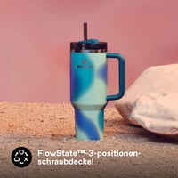 Pohár Stanley Quencher H2.0 FlowState 1,2 l – Coastal Teal Motion | So slamkou, rukoväťou a vekom – Vhodný do umývačky riadu – Bez obsahu BPA 5