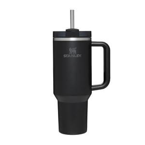 Pahar termo Stanley Quencher H2.0 FlowState 1,2 L negru cu pai — aspect uzat, zgâriat (stare: vezi a doua fotografie)