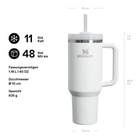 Pohár Stanley Quencher H2.0 FlowState 1,2 l - Frost - So slamkou, rúčkou a viečkom - 48-hodinové chladenie ľadom - Bez obsahu BPA - Vhodné do umývačky riadu 2