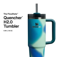 Termoska Stanley Quencher H2.0 Flowstate so slamkou 0,89 l - Coastal Teal Motion - Nerezová fľaša bez obsahu BPA - 9 hodín chladenia - 3