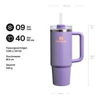 Termohrnček Stanley Quencher H2.0 Flowstate so slamkou 0,89 l – Periwinkle Shimmer – Nerezový termohrnček bez BPA – 9 hodín chladenia – 2