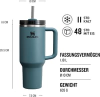 STANLEY Quencher H2.0 Termikus Ivópalack 1.2L Kék, 48 Órás Hűtés, Szívószállal - 2-1,180 ml, Blue Spruce, Core 2