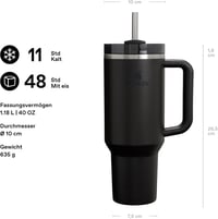 STANLEY Quencher H2.0 Termikus Vizes Palack 1.2L Fekete - 11 Órás Hűtés - 2-1,180 ml, Black, Core 3