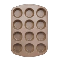 Forma na muffiny Stanley Rogers Ceramabake, 12 otvorov, bez PFAS, PTFE a PFOA, zdravý nepriľnavý povrch, plech na cupcakes, šampanská farba 2
