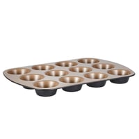 Forma na muffiny Stanley Rogers Ceramabake, 12 otvorov, bez PFAS, PTFE a PFOA, zdravý nepriľnavý povrch, plech na cupcakes, šampanská farba 1