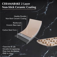 Forma na muffiny Stanley Rogers Ceramabake, 12 otvorov, bez PFAS, PTFE a PFOA, zdravý nepriľnavý povrch, plech na cupcakes, šampanská farba 8