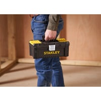 Cutie de scule Stanley STST1-75515 Essential cu închizători metalice, tăviță detașabilă și organizatoare pe capac, negru-galben, 12,5 inch 8