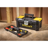 Cutie de scule Stanley STST1-75515 Essential cu închizători metalice, tăviță detașabilă și organizatoare pe capac, negru-galben, 12,5 inch 9