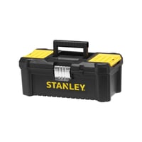 Cutie de scule Stanley STST1-75515 Essential cu închizători metalice, tăviță detașabilă și organizatoare pe capac, negru-galben, 12,5 inch 2