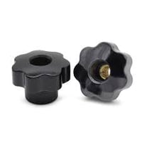 Csillag Fogantyú Anyamenet M10 x 38 mm Fejátmérő Sárgaréz Betét Bakelit Fekete Gépi Szerszámokhoz - 3 db 2