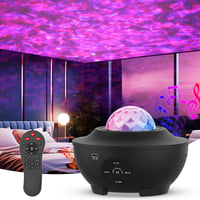 Csillagvetítő Galaxisfény Éjszakai Lámpa Gyerekszobába, Óceánhullám Projektor Bluetooth Hangszóróval, Fehér Zajjal, Távirányítóval és Időzítővel - Fekete 7