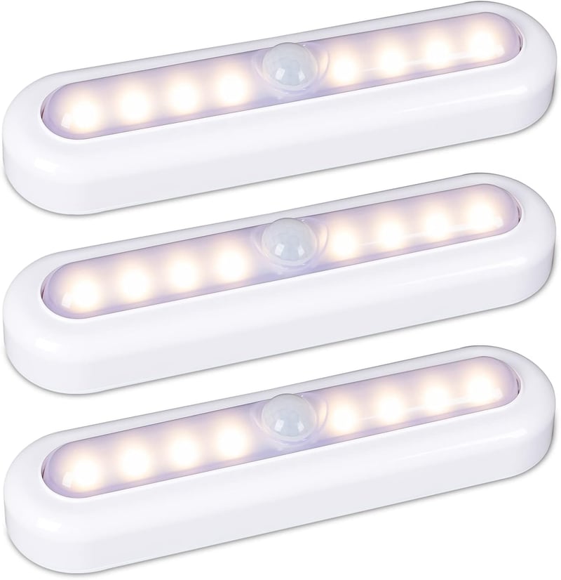 STAR-SPANGLED LED Szenzoros Szekrénylámpa Mozgásérzékelős Meleg Fehér 18cm 3db