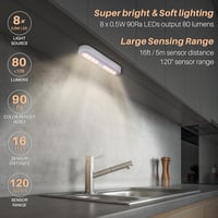 STAR-SPANGLED LED Szenzoros Szekrénylámpa Mozgásérzékelős Meleg Fehér 18cm 3db 2