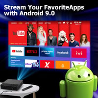 Staratlas 4K Mini Projektor WiFi 6 Technológiával - Beépített Android, Netflix, YouTube, Bluetooth 5.0, 150 ANSI Lumen, 4K Felbontású Videó  7
