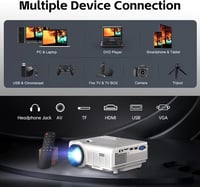 Staratlas Mini Projector 9500L 4K Full HD 1080P Bluetooth házimozi projektor HDMI USB tripod táskával 5