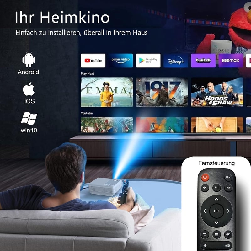 Staratlas Mini Projektor WiFi6 4K Bluetooth 12000 Lumen Full HD 1080P Otthoni Mozi