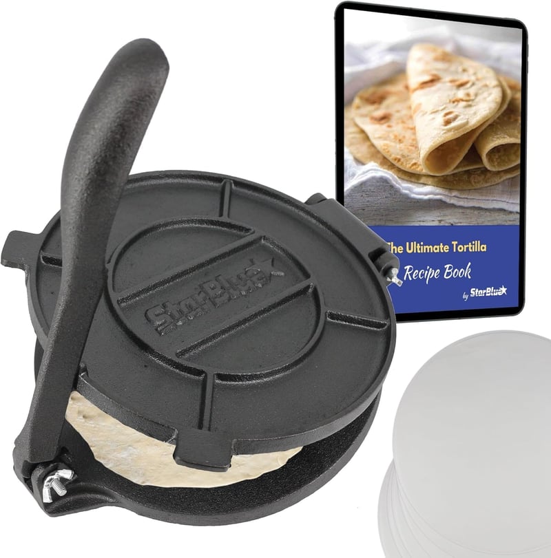 StarBlue 20 cm-es öntöttvas tortilla sajtó konyhai prés