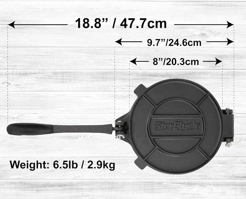 StarBlue 20 cm-es öntöttvas tortilla sajtó konyhai prés