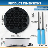 Aparat pentru Takoyaki StarBlue SB-JC503 - 18 orificii, cu controlul temperaturii, 700W 7