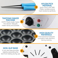 Aparat pentru Takoyaki StarBlue SB-JC503 - 18 orificii, cu controlul temperaturii, 700W 5
