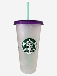 Starbucks Summer 2022 fialový pohár na studené nápoje so zmenou farby, opakovane použiteľný, 680 ml 1