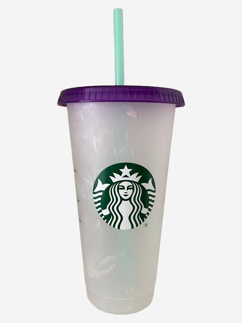 Starbucks Summer 2022 fialový pohár na studené nápoje so zmenou farby, opakovane použiteľný, 680 ml