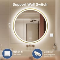 STARLEAD 80cm Arany Fürdőszobai Tükör LED Világítással Bluetooth Hangszóróval 8