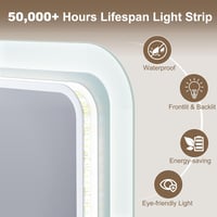 STARLEAD 80x60 cm Fürdőszobai LED Tükör - Szabályozható Fényerő, 3 Színhőmérséklet, Páramentesítő, Bluetooth Hangszóró, Edzett Üveg, IP44 7