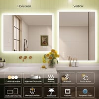 STARLEAD Fürdőszobai Hangszórós LED Tükör 100x70 cm - Fényerőszabályzós, 3 Színhőmérséklet, Páramentesítő, Bluetooth , IP44 Vízálló, Ezüst 6