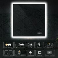 STARLEAD Fürdőszobai LED Tükör 80x80 cm - Fényerőszabályzós, 3 Színhőmérséklet, Páramentesítő, Bluetooth Hangszóró, IP44 Vízálló, Edzett Üveg 8