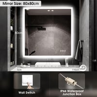 STARLEAD Fürdőszobai LED Tükör 80x80 cm - Fényerőszabályzós, 3 Színhőmérséklet, Páramentesítő, Bluetooth Hangszóró, IP44 Vízálló, Edzett Üveg 7
