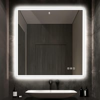 STARLEAD Fürdőszobai LED Tükör 80x80 cm - Fényerőszabályzós, 3 Színhőmérséklet, Páramentesítő, Bluetooth Hangszóró, IP44 Vízálló, Edzett Üveg 1