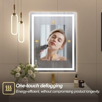 STARLEAD Fürdőszobai Tükör LED Világítással - 60x80 cm, Fényerőszabályzás, 3 Színhőmérséklet, Páramentesítő, Bluetooth Hangszóró, IP44 Edzet 5