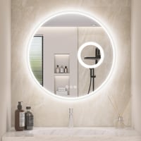 Okrúhle LED kúpeľňové zrkadlo STARLEAD s osvetlením 60 cm, stmievateľné, 3 teploty farieb, vyhrievanie proti zahmlievaniu, pamäťová funkcia, HD tvrdené sklo, vodeodolnosť IP44 1