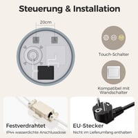 Okrúhle LED kúpeľňové zrkadlo STARLEAD s osvetlením 60 cm, stmievateľné, 3 teploty farieb, vyhrievanie proti zahmlievaniu, pamäťová funkcia, HD tvrdené sklo, vodeodolnosť IP44 8