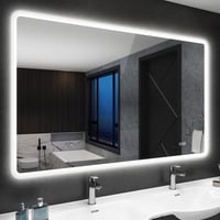 STARLEAD LED-es fürdőszobai tükör 100x70 cm, 3 fényszín 3000K-6500K, dimmelhető, páramentesítő, memória funkció, IP44, HD edzett üveg, vízszintes/függőleges 1