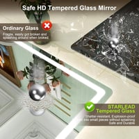 STARLEAD Nagy Fürdőszobai Tükör LED Világítással 120 x 70 cm- Szabályozható Fényerő, 3 Színhőmérséklet, Páramentesítő, Bluetooth Hangszóró, Edzett Üveg 7