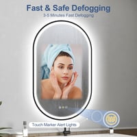 STARLEAD Ovális LED Fürdőszobai Tükör 80x50cm Bluetooth Dimmelhető Antifog 3
