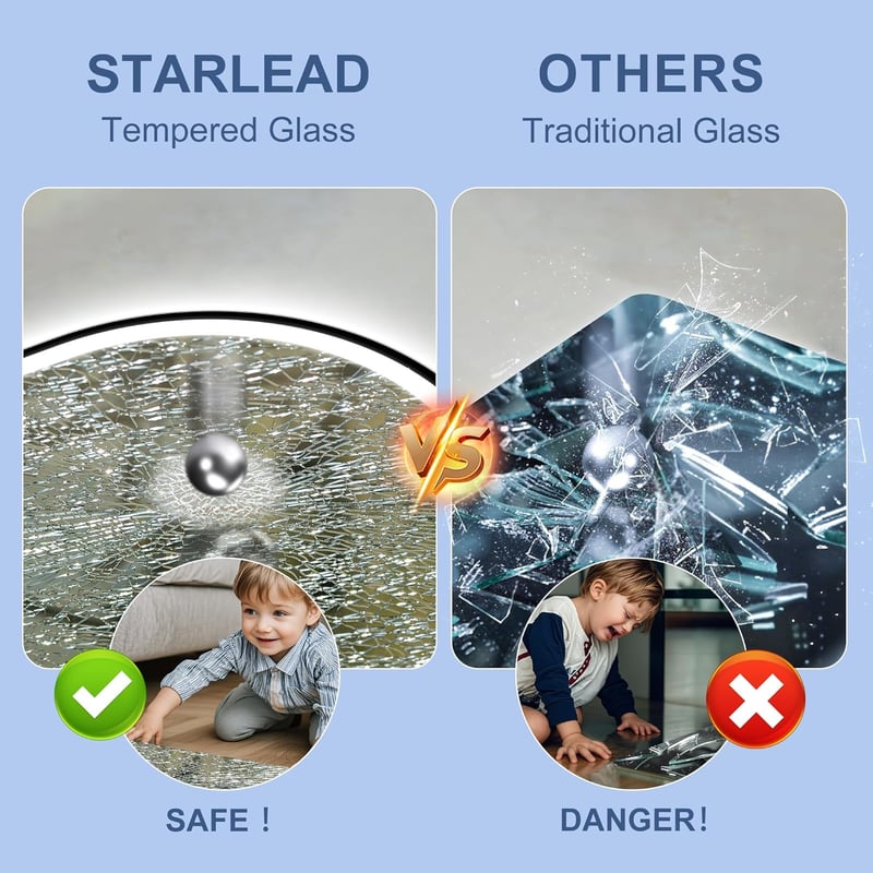 STARLEAD Ovális LED Fürdőszobai Tükör 80x50cm Bluetooth Dimmelhető Antifog