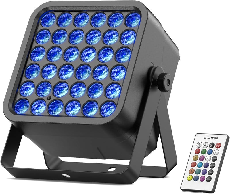 Starlitflow 54W RGBWA UV LED Par Reflektor Akkumulátoros Távirányítóval Diszkó Parti Fény