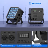 Starlitflow 54W RGBWA UV LED Par Reflektor Akkumulátoros Távirányítóval Diszkó Parti Fény 6
