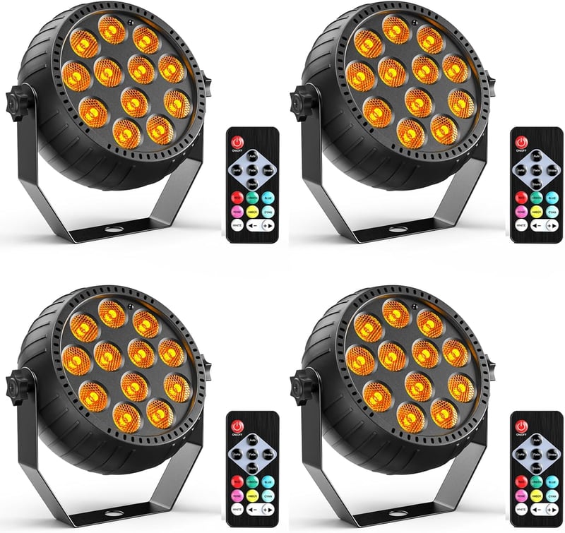 Starlitflow RGB LED Par lámpa 12 LED távirányítóval, 2200 mAh akkumulátor, party és DJ fényzene