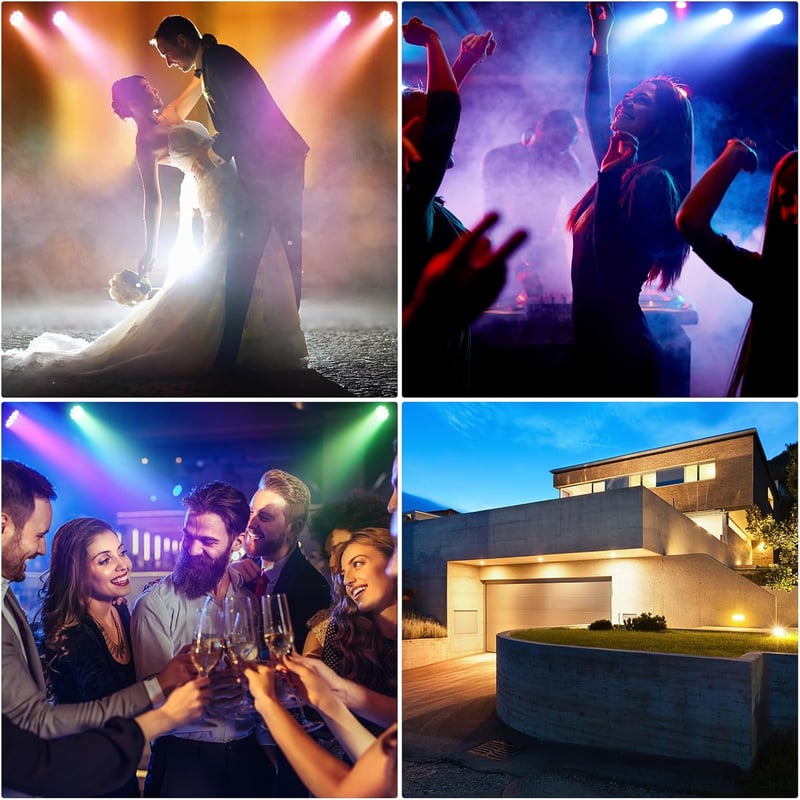 Starlitflow RGB LED Par lámpa 12 LED távirányítóval, 2200 mAh akkumulátor, party és DJ fényzene