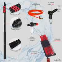 Teleskopická čistiaca kefa STARLYF Hydrocleaner Pro 4,6 m – na vodný pohon, so zásobníkom na saponát, na čistenie solárnych panelov, okien a lodí 3