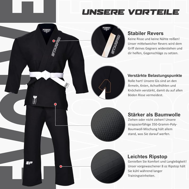 Starpro Evolve gyerek BJJ gi 350g Power Cotton Blend kimonó
