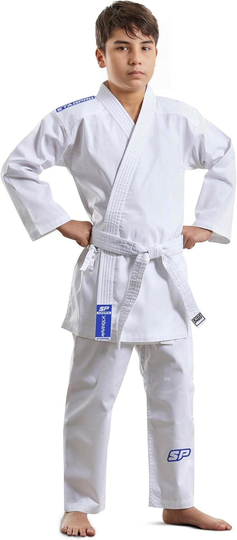 Starpro Fehér Karate Ruha 150 cm Övvel - Könnyű és Légáteresztő Gyermek Karate Gi - Kezdő és Haladó Edzéshez - Unisex