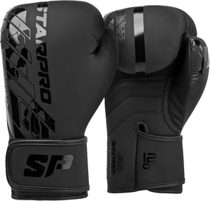 Starpro Obsidian boksačke rukavice od umjetne kože, uniseks - mat crne - 10 oz