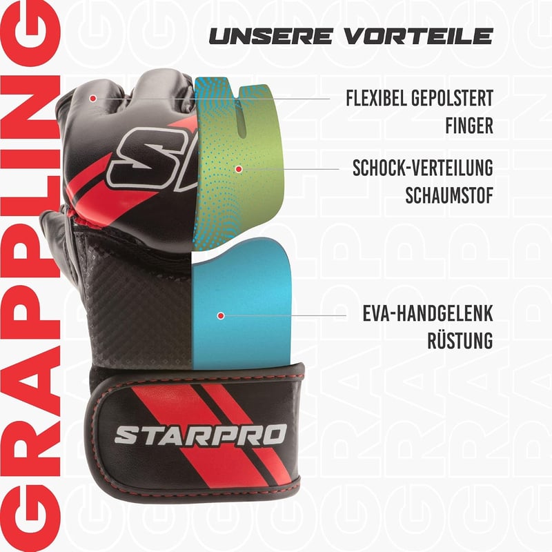 Starpro MMA grappling kesztyű - sparring és küzdelem edzéshez- S