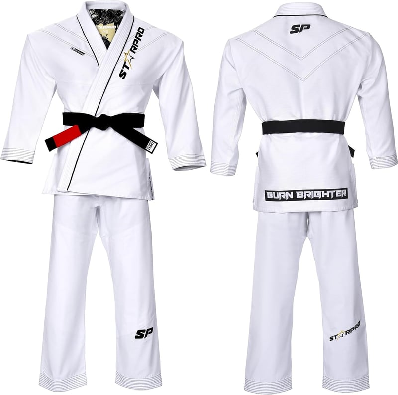 Starpro Ronin BJJ Gi 355g Bumbac Amestec Kimono Alb Negru Unisex Artă Marțială Haine de Antrenament Competiție