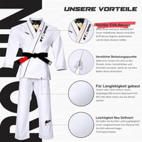 Starpro Ronin BJJ Gi 355g Bumbac Amestec Kimono Alb Negru Unisex Artă Marțială Haine de Antrenament Competiție 3